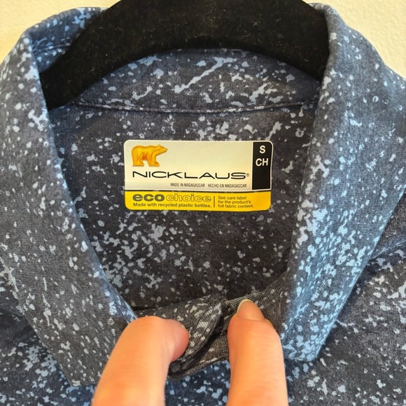 Jack Nicklaus NWT Palm Leaf Navy Blue Men's Golf Polo Size Small SPF 50 - Picture 6 of 10